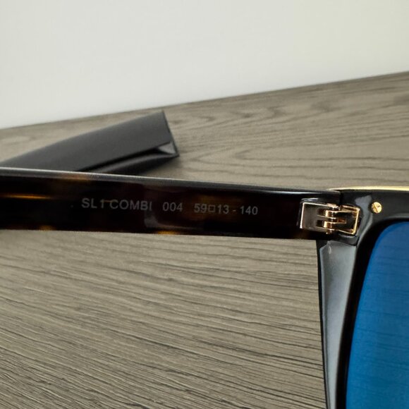 SAINT LAURENT Women's Tortoise Sunglasses with Top Gold Detail & Leather Case - Picture 8 of 16